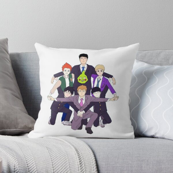 Mob And Reigen group Throw Pillow RB1710 product Offical Mob Psycho 100 Merch